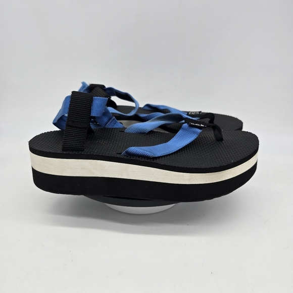 Teva Shoe Women's 8 Blue Strappy Flatform Sandals (S/N 1008843) - Picture 6 of 8